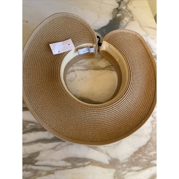 NWT LOFT Natural Sun Visor Hat Adjustable Open Top - Picture 5 of 8